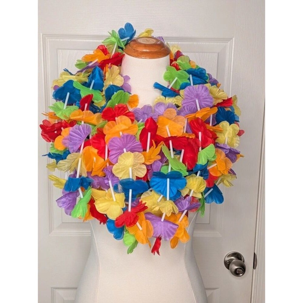Lot of 10 Rainbow multi color Leis